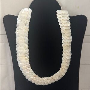 Lucas Lameth Stunning Sterling Clasp & Layered Shell Collar Necklace